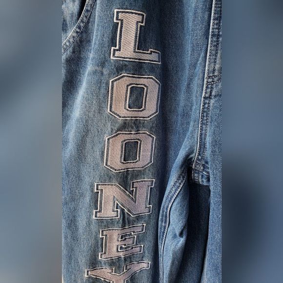 Looney Tunes x Dolls Kill Denim Overalls Large Vintage Y2K - Picture 6 of 8